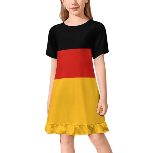 Vafogehu Girl Dress Flag of Germany Sleeveless Long Sleeve Casual Suspender Skirt
