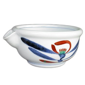 Amazon.co.jp: 砥部焼 梅山窯 平片口（赤花） : ホーム＆キッチン