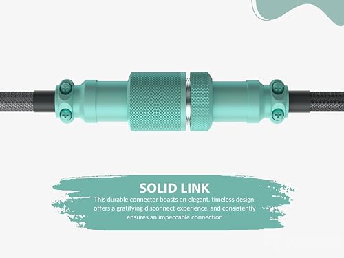 Image of Ranked Coiled Keyboard Cable | Handcrafted Double-Sleeved Braided Cable | USB Type C to A | 5-Pin Aviator Connector for Custom Mechanical Gaming Keyboard | Support Fast Charge 20W (Dolch)