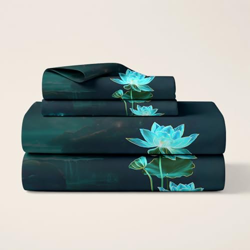 Image of Cloth Fusion Glace Cotton Flat Bedsheet for Double Bed with 2 Pillow Covers (90x100 Inches, Petal Top)