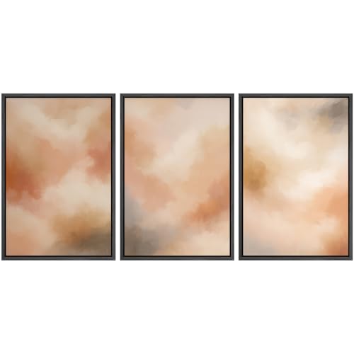 SIGNWIN Framed Canvas Print Wall Art Set Warm Abstract Clouds