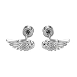 Aretes versátiles de ala para piercing de cartílago, estilos fáciles de combinar, aleación con diseños portátiles, talla única, como se describe, como se describe