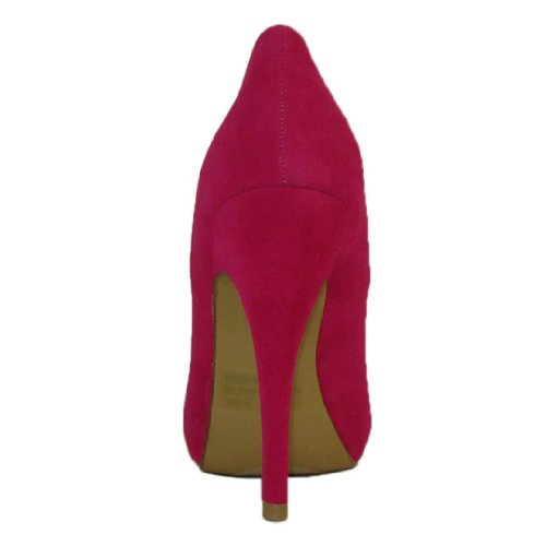 Qupid Women's Tizzy02 Fuchsia Velvet Almond Toe Pump 8.0 M Us #TOP2