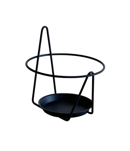Louis Moulin Essentis Porte-Pots Soucoupe Mural Noir Ø 16-18cm – Fixation Murale Discrète – Acier Époxy Anti-Rouille