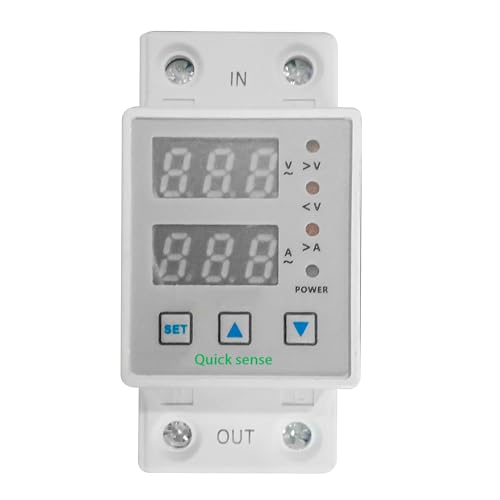Image of Quick Sense Automatic single phase voltage protector (Adjustable Setting) Protection with Auto Re-Connect LED Display Standard Din-Rail Mounted 220V, 63A (Voltage Protector)