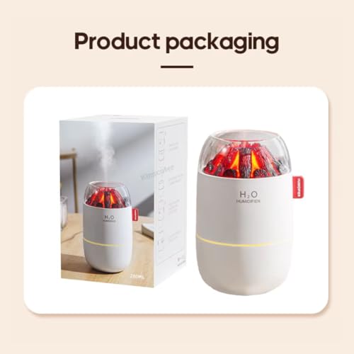 Image of Mini Charcoal Flame Humidifier & Diffuser | LED Atmosphere Light, Aromatherapy Oil Diffuser | Noiseless & Safe with Auto Power Off for Home /Office