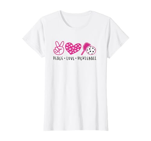 Pickleball Camisa Señoras Peace Love Pickleball Rosa Regalos Camiseta