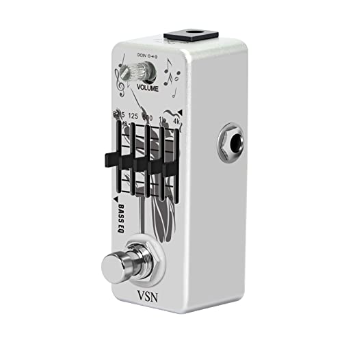 VSN Bass EQ Pedal, 5-Band EQ Pedal Electric Bass Equalizer (62.5Hz 125Hz 500Hz 1kHz 4kHz) Provides ±18dB for Each Band EQ Seeker for Bass True Bypass - Thumbnail 5
