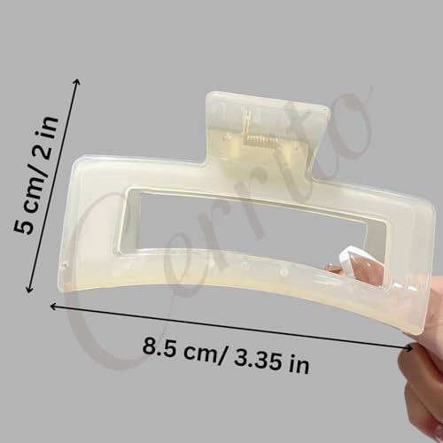 Image of Cerrito 4 Pcs Big Hair Claw Clips, Large Rectangle Clutchers for Hair, Strong Hold Nonslip Jelly Clip Hair Accessories for Women & Girls with Thick, Thin, Curly, Straight, Multicolor