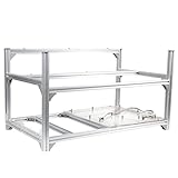 6GPU Open Air Mining Rig Case Rack Aluminum Case for Crypto Coin BTC Ethereum, Silver