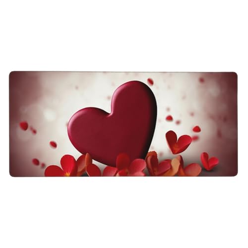 Hearts with Love Desk Mat 16 X 35.5 in