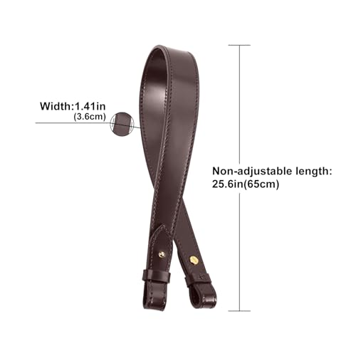 Genuine Vachetta Leather Shoulder Bag Strap Replacement for Graceful Handbag(COFFEE-Length:25.6in)2