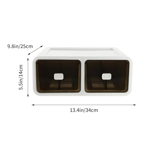 Boîte de rangement pour sous-vêtements CANIGHT marron en PP à deux compartiments