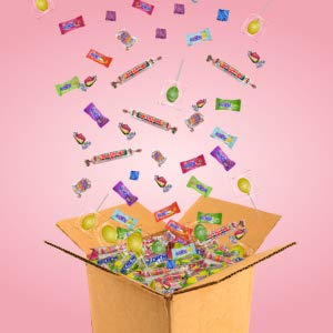 Halloween Candy Box W/ Your Favorite Brands! 5-lbs Box Now and Later Hi Chew's, Super Bubblegum, Jaw Busters, Lollipops, Sassy Tarts, Smarties| Perfect Pinata Filler-Holiday & Party Mix