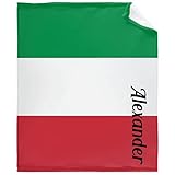 Bargley Italian Flag Custom Blanket Fleece Throw Blanket Soft Lightweight Warm Fuzzy Blankets for Couch Sofa Bed Traveling 80x60 Inch for Adult