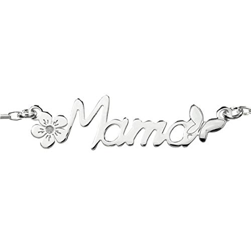 Pulsera Mamá de Plata de Ley 925 presentada en tarjeta con mensaje para regalar