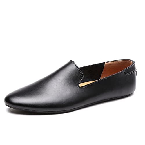 Men's Loafers Shoes Tuxedo Toafers Pointed Toe Genuine Leather Slip Resistant Flexible Lightweight Casual Slip-ons