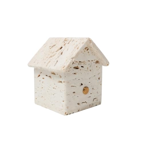Natural Travertine Marble Table Lamp, 3-Color Dimmable Bedside Night Light