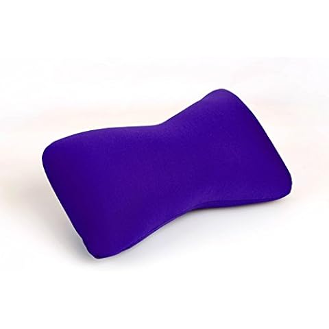 Cushie Pillows 11 inches x 8 inches x 6 inches Microbead Bolster Squishy/Flexible/Extremely Comfortable Pillow - Purple Cover