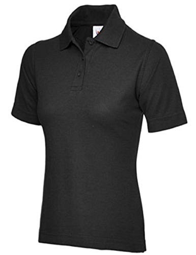Ladies Premium Pique Polo Shirt (UK 8, Black)