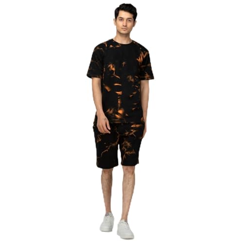 Image of Vogaan Men's T-Shirt and Shorts Set | Pyjama Set for Men | Co-ord Set | Cotton Printed Top & Shorts Night Suits Set
