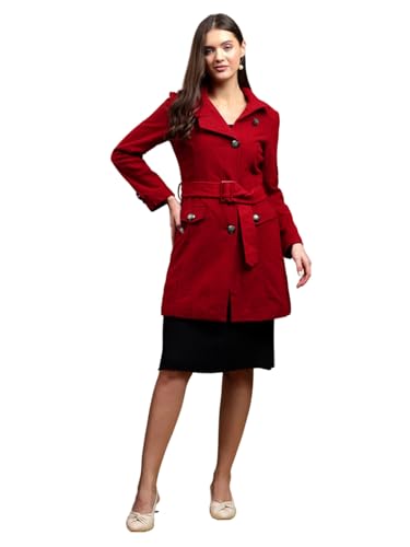 Image of KOTTY Womens Cotton Blend Standard Length Elegant Style Coat - Classic Style with Modern Detailing