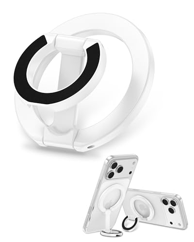 Magnetic Phone Ring Holder for iPhone 17 Pro Max/17Pro/Air/17/16 Pro/15/14 MagSafe Finger Grip Kickstand 360Adjustable Two-Sided Magnetic Cellphone Loop for Magnet Car Mount Stand for Galaxy Pixel