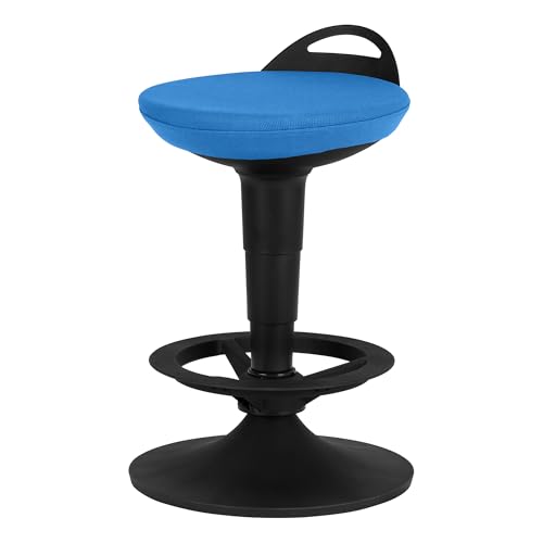 Image of Adjustable-Height Padded Lab Stool - Brilliant Blue