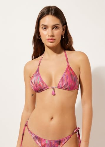 Woman's Triangle Swimsuit Top Multicolor Ethnic2