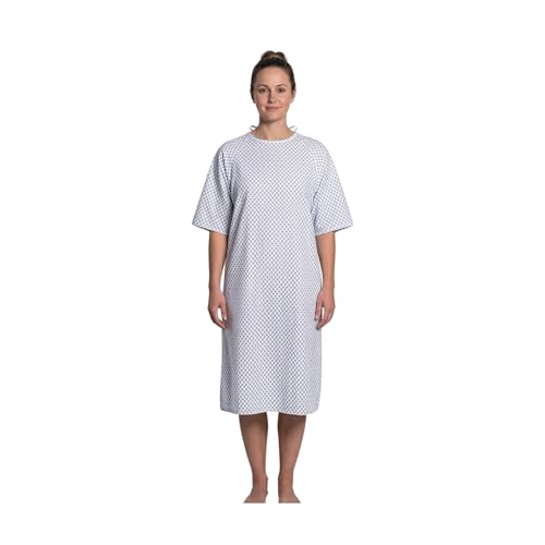 Homeable Unisex Krankenhaushemd 120 cm – 100% Baumwolle, Oeko-Tex Zertifiziert, OP Hemd mit Rückenöffnung für Reha, Krankenhaus & Zuhause – Pflegehemd für Männer & Frauen, Weiß, Einheitsgröße