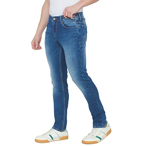 Image of Spykar Men's Cotton Ricardo Mid-Rise Relaxed Fit Jeans (RC-01BB-11)
