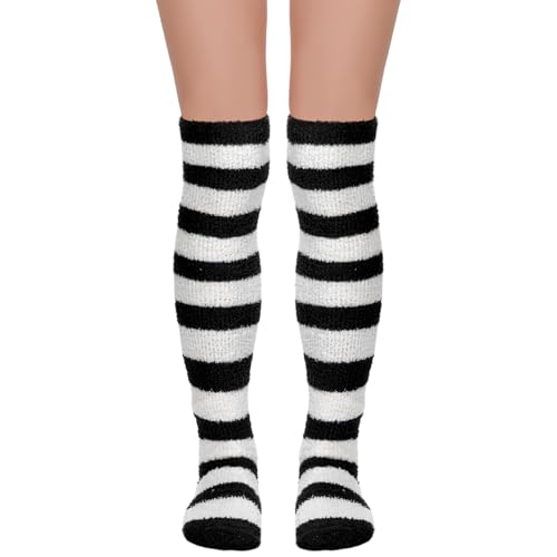 Fuzzy Striped Witch Socks