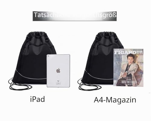 STAY GENT Drawstring Basketballrucksack Sportbeutel für Jungen Faltbarer Fußballrucksack Turnbeutel Fußball Tasche Sackpack Sportsack mit Ballnetz für Volleyball Baseball Yoga Rucksack Mädchen Schwarz