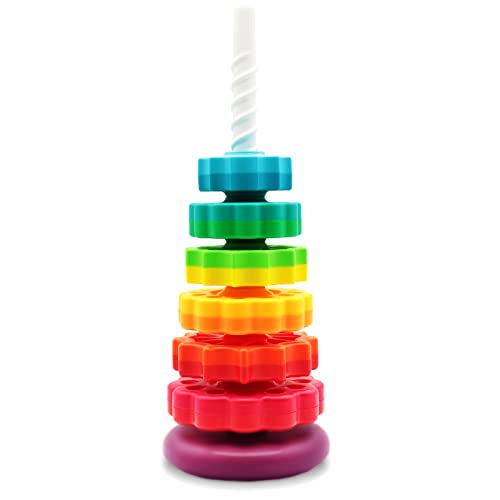 BYFWH Baby Spin Stack Toy,Premium Stacking Toy for Kids, Spinning Stacking Toy for Babies and Toddlers,Educational Toddler Learning Toy,Baby 1 2 3 Birthday Gifts,Autism Sensory Spinning Toy