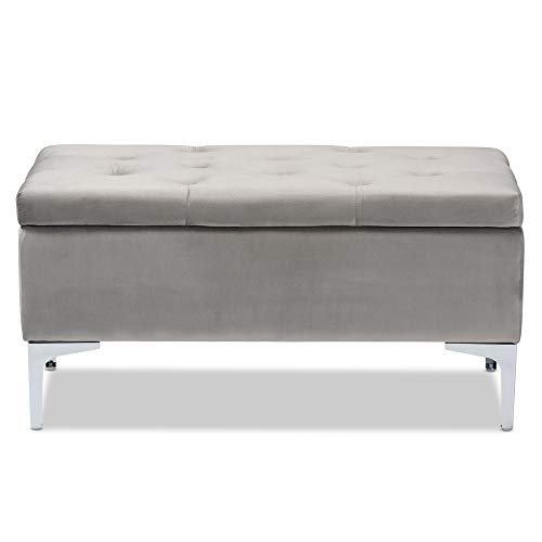 Baxton Studio Ottomans, Grey/Silver #TOP4