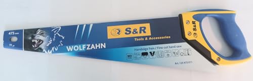 Foto von WOLFZAHN feine Handsäge 475 mm Länge – Säge für Holz, Kunststoff, Laminat (11 Zähne/Zoll) Aggressive 3D-Präzisionszahnung, Bi-Material Holzsäge Fuchsschwanz Hand Sägen