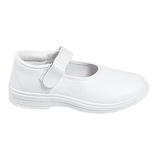SSE Girls OxAnkle School Uniform Shoe White Shoes Girls