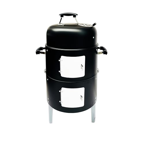 Joyagrill 40,6 cm BBQ Smoker Grill Integriertes Thermometer, Lüftungsschlitz und zwei Zugangstüren, mehrschichtiger Fleisch-Räuchergrill mit 3 hitzebeständigen Griffen, ideal für Outdoor-Kochen Joyagrill 40,6 cm BBQ Smoker Grill Integriertes Thermometer, Lüftungsschlitz und zwei Zugangstüren, mehrschichtiger Fleisch-Räuchergrill mit 3 hitzebeständigen Griffen, ideal für Outdoor-Kochen