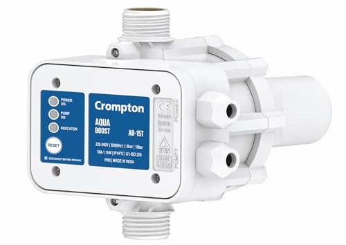Image of Crompton 1HP High Pressure Booster Pump with Crompton Automatic Pressure Controller| Suitable for upto 2-3 Bathrooms| 2..4 Bar Max Pressure| 24 months Manufacturers Warranty of Pump.| New Launch