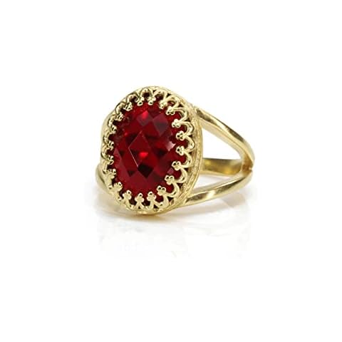 Striking Garnet Ring in 14k Gold-filled Ring Band - January Birthstone Rings Handcrafted by Skilled Artisan - Sizes 3-12.5 - Garnet Jewelry for Every Occasion - with Fancy Box Cover