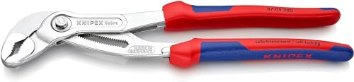 KNIPEX Cobra Hightech-Wasserpumpenzange verchromt mit Mehrkomponenten-Hüllen 300 mm, 87 05 300