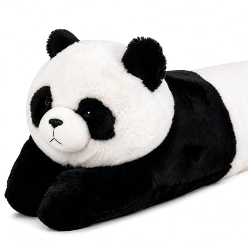 Image of MMguai 40'' Giant Panda Stuffed Animal, Large Stuffed Panda Long Body Pillow Plush Toy, Big Soft Toy Panda Jumbo Fluffy Panda Plushies Gift for Kids Boys Girls, Birthday