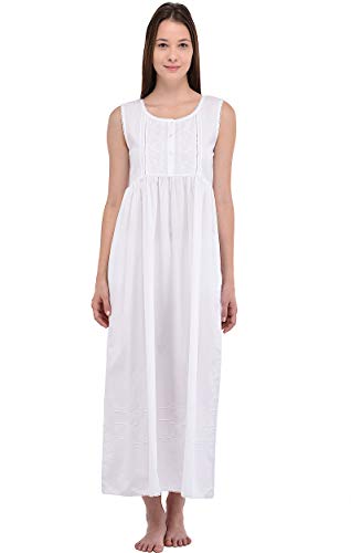 Chemise de nuit coton blanc brodé pour les douces nuits d'été