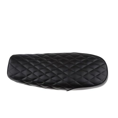 Cojín asiento universal negro de cuero de 63 cm para motocicleta estilo sillín plano brat