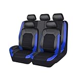 HYSJJBMS Car Seat Cover for Mitsubishi Eclipse Cross 2018 2019 2020 2021 2022 2023 2024, Leather Waterproof Breathable Seat Covers Full Set Seat Protector Car Seat Accessories,Blue
