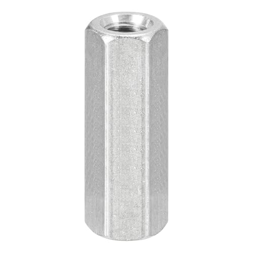 uxcell M12 x 1.75-Pitch 60mm Length Coupling Nuts, 1pcs 304 Stainless Steel Metric Hex Rod Coupling Nuts