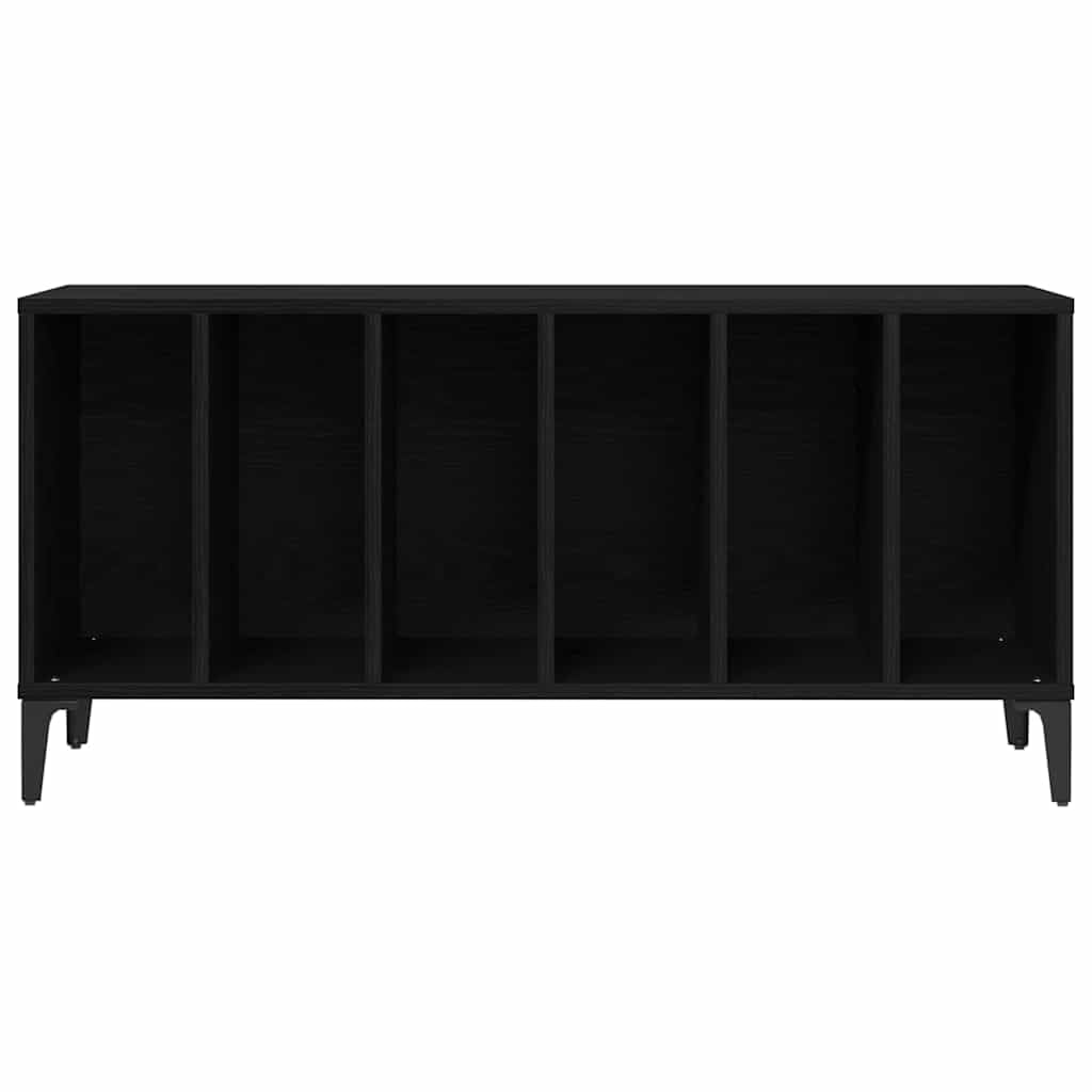 Générique Armadio dischi in vinile 100 x 38 x 48 cm, rovere nero, mobile salotto in vinile in legno di ingegneria con ampio stoccaggio, gambe in acciaio resistenti, design minimalista moderno.