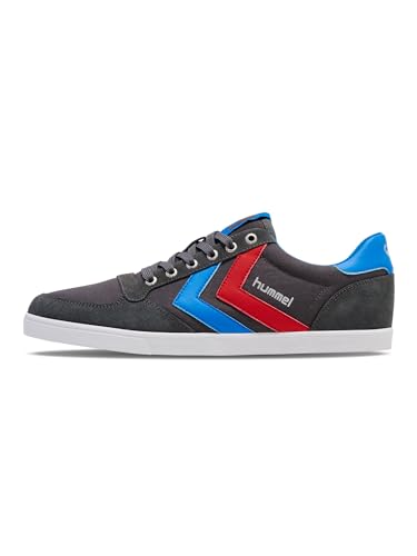 HUMMEL SLIMMER STADIL LOW, CASTLEROCK/RIBBONRED/BRIL BLUE, 46