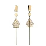 Geometric Triangle Earring Metal Simple Drop Dangle Earring Bohemian Dangling Costume Earring For Women Bar Party Fashion Jewelry (Cube)