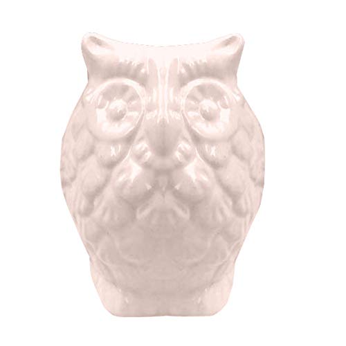 GGICO Cute Owl Ceramic Pot Planter (Without Drainage Hole) for Table top Indoor Outdoor Plant Flower pots Artificial Plant Decor Succulent Pot (Pot only Plants not Included) (Orange Peach, Small)